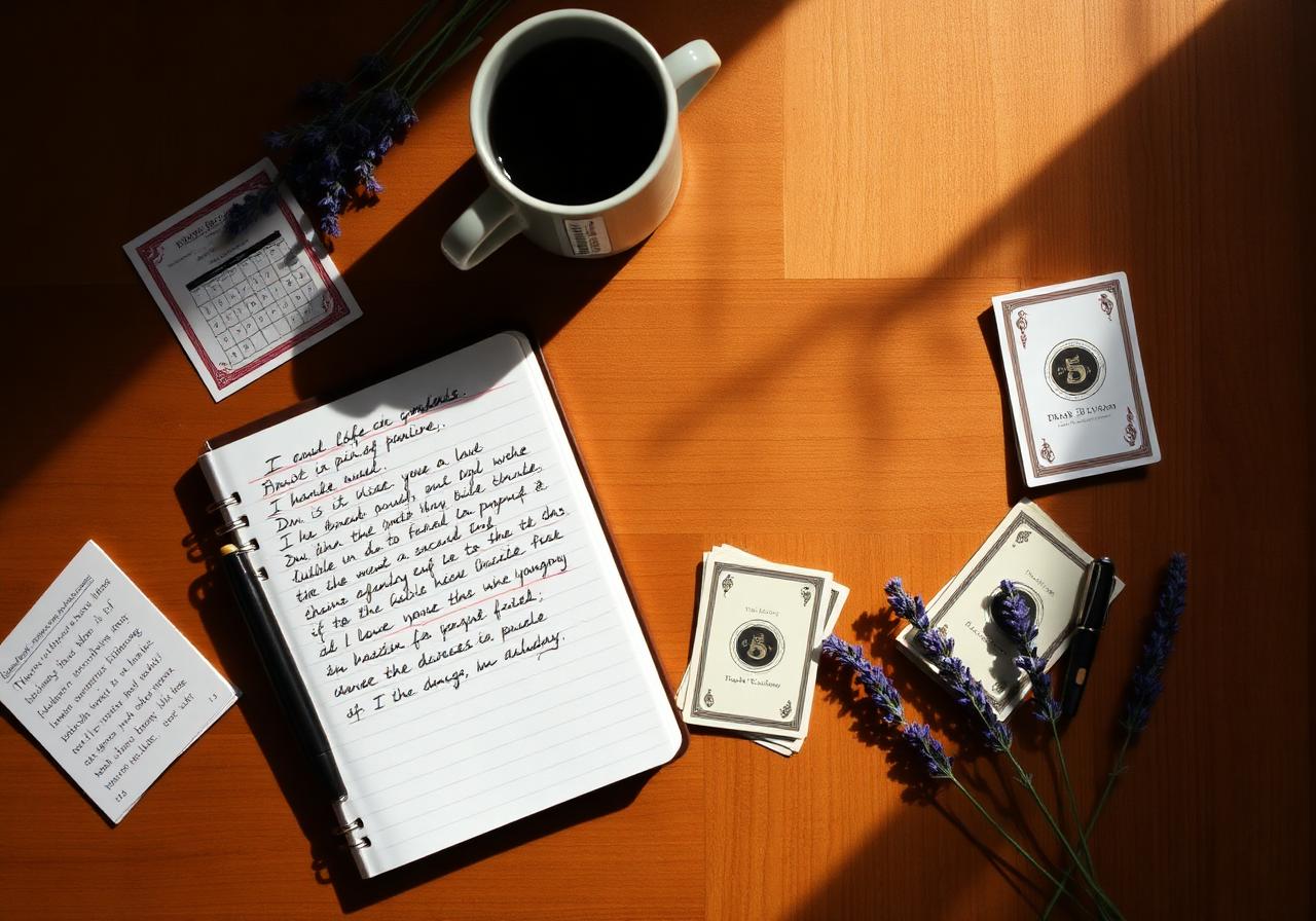 Notebook and memory practice cards